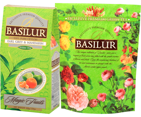 Basilur Earl Grey with Mandarin - 100G Loose Leaf Green Tea