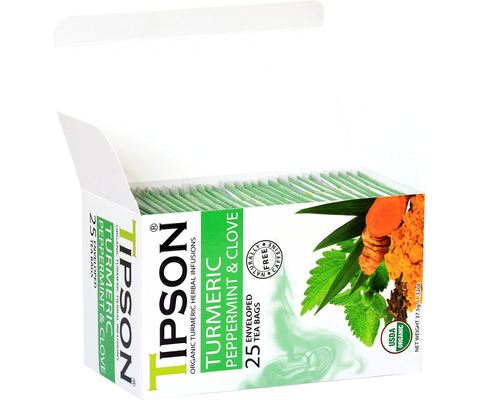 Organic Turmeric Peppermint & Clove - 25 Enveloped Tea Bags