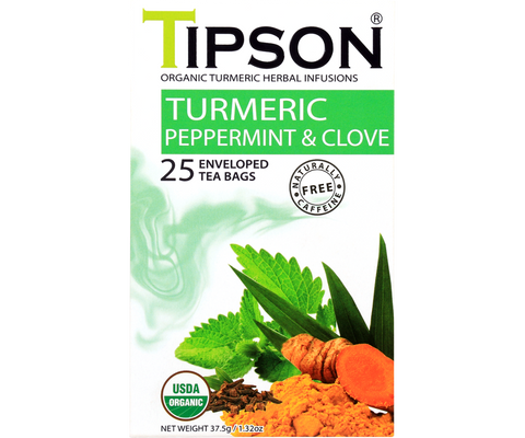 Organic Turmeric Peppermint & Clove - 25 Enveloped Tea Bags
