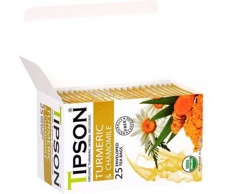 Organic Turmeric & Chamomile - 25 Enveloped Tea bags
