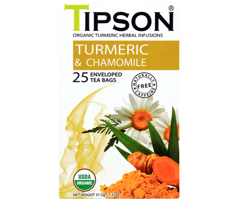 Organic Turmeric & Chamomile - 25 Enveloped Tea bags