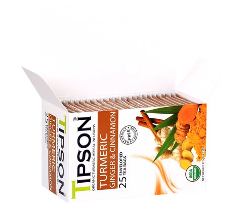 Organic Turmeric Ginger & Cinnamon - 25 Enveloped Tea Bags