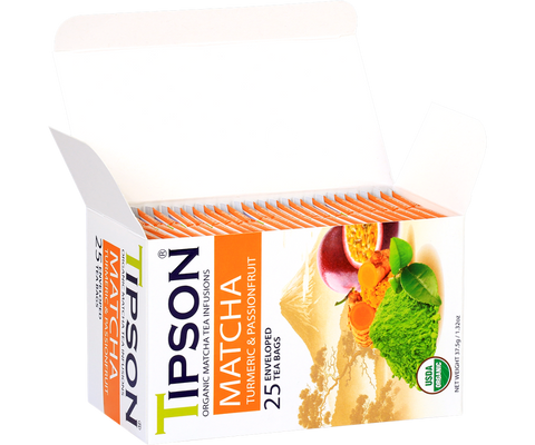 Organic Matcha Turmeric & Passionfruit - 25 Enveloped Tea Bags