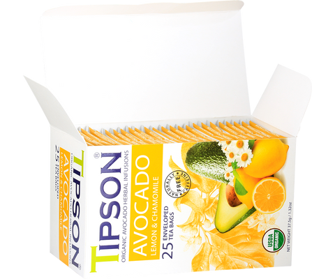 Tipson Avocado - Lemon and Chamomile - 25 Enveloped Tea Bags