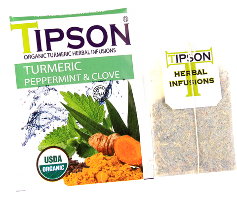 Organic Turmeric Peppermint & Clove - 25 Enveloped Tea Bags