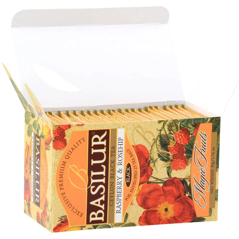 Magic Fruits Raspberry & Rosehip Tea - 25 Enveloped Tea Bags