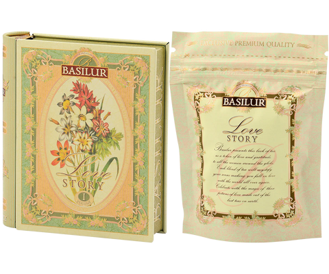 Love Story I - Mini Tea Book- Ceai verde floral cu bergamotă - 5 pliculețe de ceai piramidală