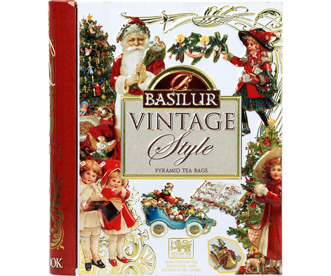 Christmas Mini Tea Book - Vintage - 5 Pyramid Tea Bags