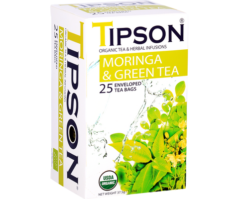 Organic Moringa & Green Tea - 25 Enveloped Tea Bags