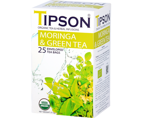 Organic Moringa & Green Tea - 25 Enveloped Tea Bags