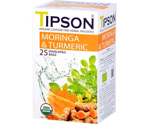 Organic Moringa & Turmeric - 25 Enveloped Tea Bags