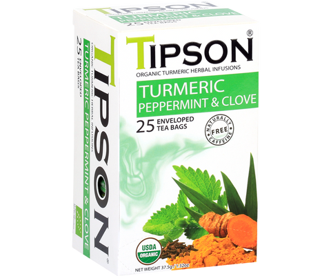 Organic Turmeric Peppermint & Clove - 25 Enveloped Tea Bags