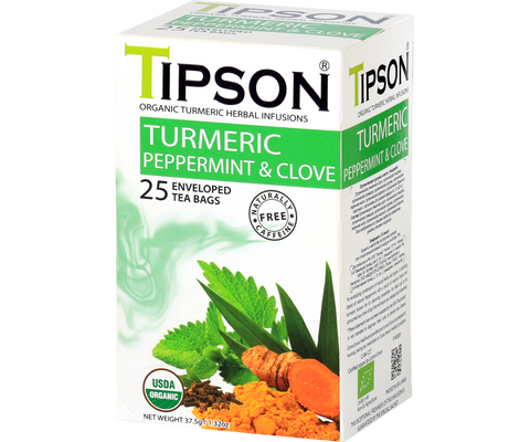 Organic Turmeric Peppermint & Clove - 25 Enveloped Tea Bags
