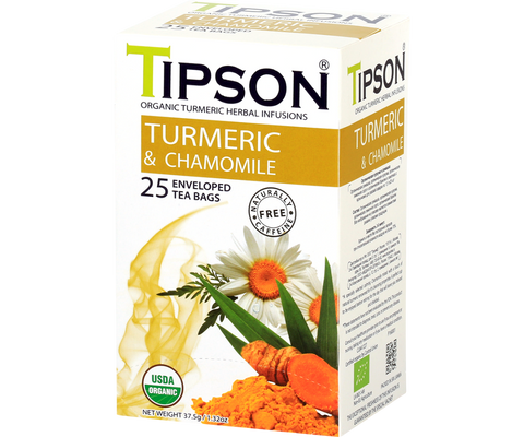 Organic Turmeric & Chamomile - 25 Enveloped Tea bags