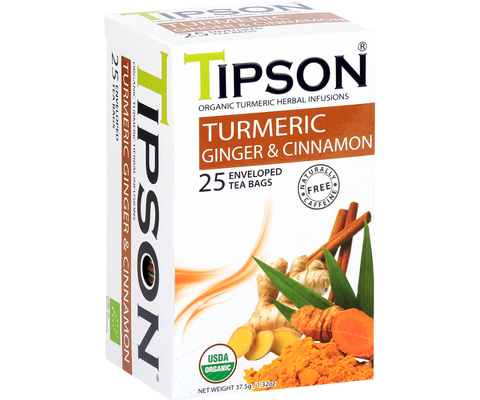 Organic Turmeric Ginger & Cinnamon - 25 Enveloped Tea Bags