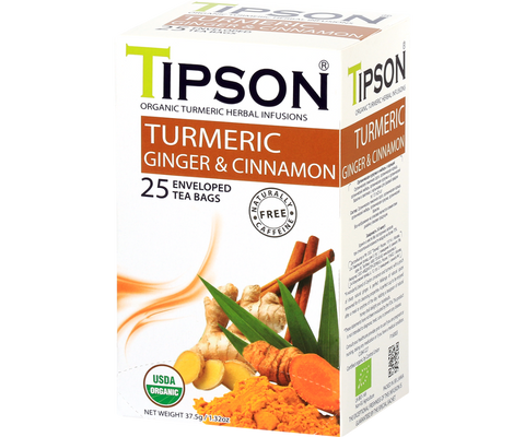 Organic Turmeric Ginger & Cinnamon - 25 Enveloped Tea Bags
