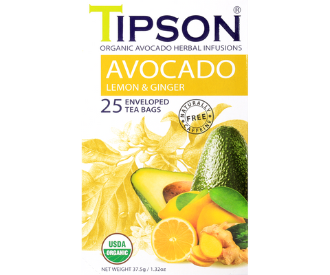 Tipson Avocado - Lemon and Ginger - 25 Enveloped Tea Bags