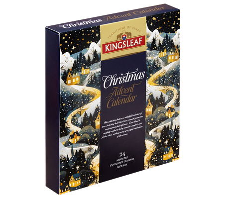 Calendar Advent Kingsleaf Christmas Box - 24 pliculețe de ceai - 4 arome