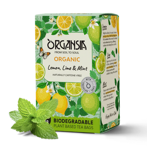 Lămâie, Lime și Mentă Organică - 18 Pliculețe de Ceai